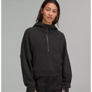 LAST DAY Scuba Oversized Half-Zip Hoodie black m/l